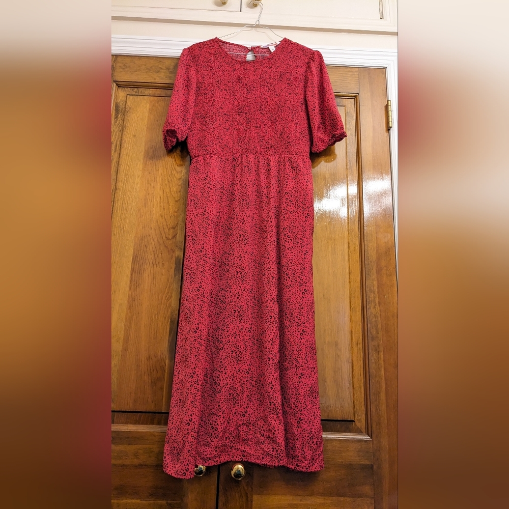 Women's red leopard print dress